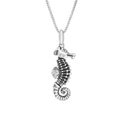 Sterling Silver Small Seahorse Pendant Necklace D, P2586.