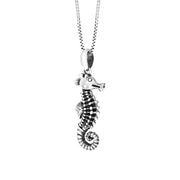 Sterling Silver Small Seahorse Pendant Necklace D