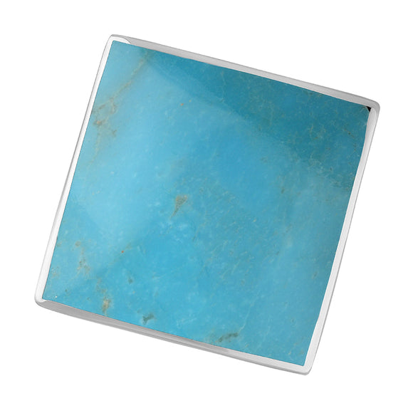 Sterling Silver Turquoise Hallmark Large Rhombus Ring. R608_FH.