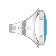 Sterling Silver Turquoise Hallmark Medium Oval Ring