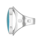 Sterling Silver Turquoise Hallmark Medium Oval Ring