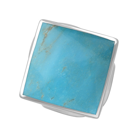 Sterling Silver Turquoise Hallmark Medium Rhombus Ring. R607_FH.
