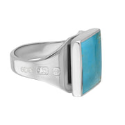 Sterling Silver Turquoise Hallmark Small Square Ring