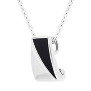 Sterling Silver Whitby Jet Inlaid Trapezium Shape Necklace